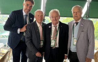 Wimbledonsieger Michael Stich, IC-Germany Ehrenpräsident Alex Kurucz, 2-facher Grand Slam Sieger Rod Laver und Wimbledonsieger Jan Kodes